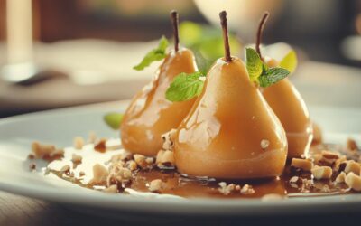 Decouvrez une preparation facile et rapide de poires pour un dessert surprenant au chocolat fondu